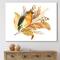 Designart - Robin Bird and Autumn Flowers - Traditional Canvas Wall Art Print